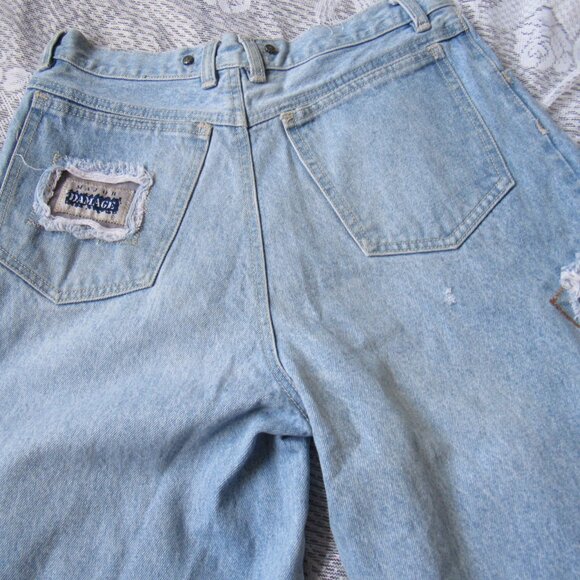 Unisex Major Damage Jeans Blue 30x33 100% Cotton, waist 29in, hip 42in, - Picture 4 of 9